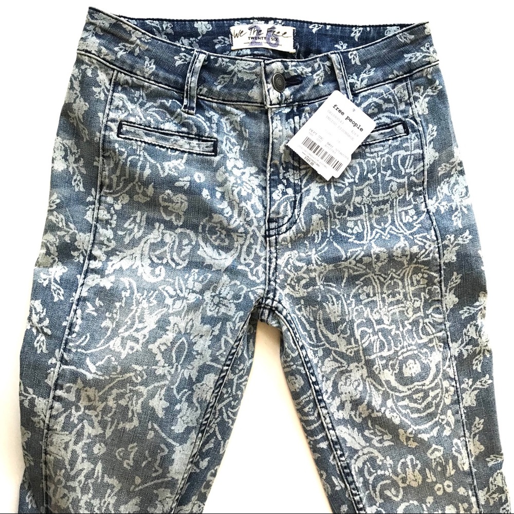 Free People Dream Lover Flare Printed Jeans NWT - Picture 7 of 9